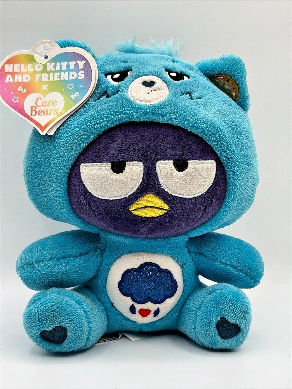 Sanrio Hello Kitty and Friends x Care Bears Badtz-Maru as Grumpy Bear Plush Blue